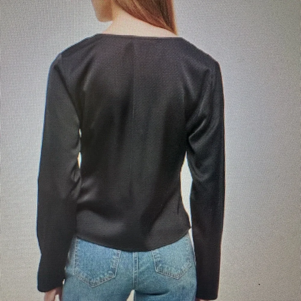 Abercrombie & Fitch Long Sleeve Lace Trim Tie Front Top - Picture 7 of 7